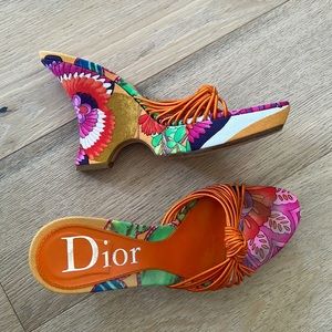 Vintage Christian Dior Floral Wedges (early 2000s), size 36.5